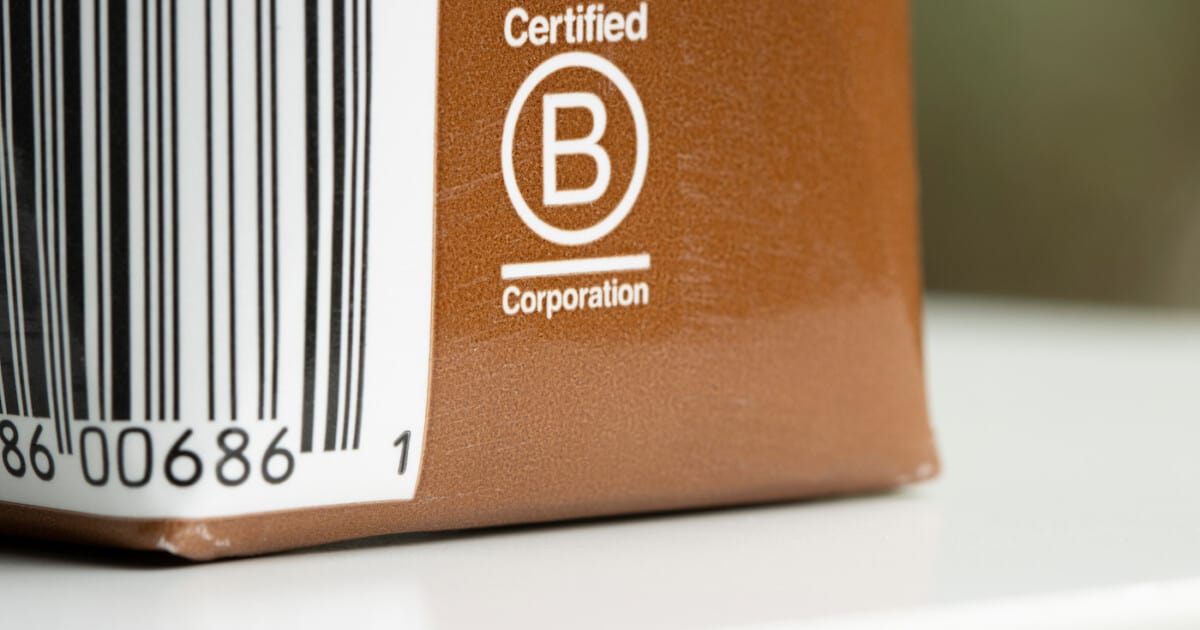 Carton avec le logo B Corp